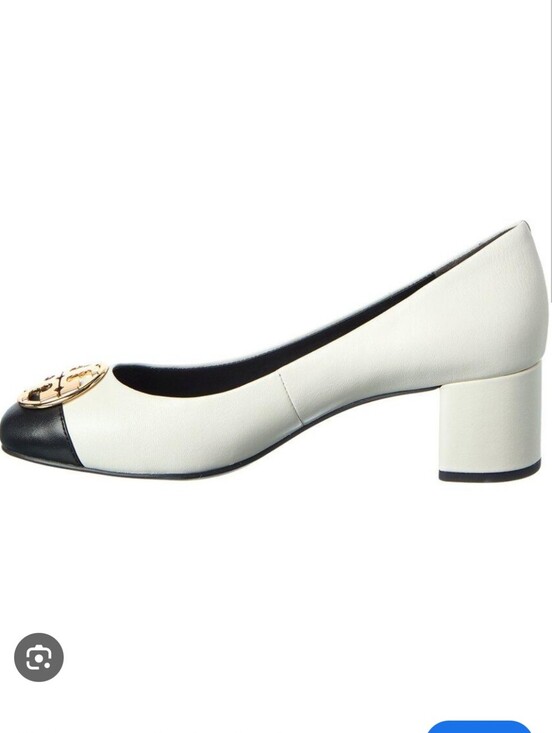 Tory Burch Shoes - Tory Burch Two-Tone Chelsea Heel Pump in White and Black 8